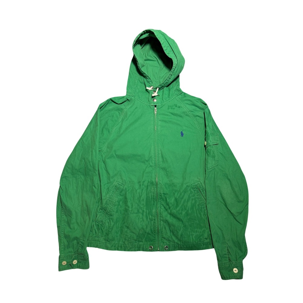 Polo Ralph Lauren Mens Green Hooded Jacket Cotton Full Zip Large